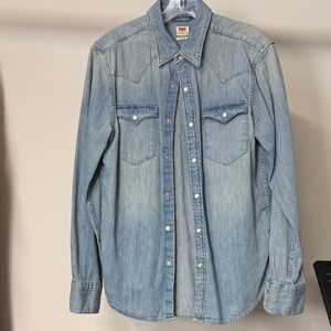 Levi's Light Blue Denim Western Snap-Front Shirt